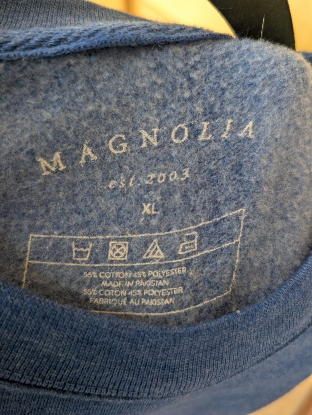 Magnolia Blue Crewneck Sweatshirt with Multicolor Magnolia Print - Picture 3 of 4